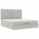 Ottoman Bed with Mattresses Light Grey 160x200cm Velvet 3313409
