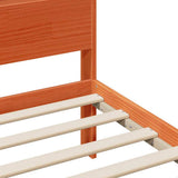 Bed Frame with Headboard Wax Brown 75 x 190 cm Engineered Wood 877253