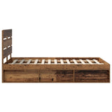 Bed Frame with Headboard Old Wood 135 x 190 cm Solid Pine Wood 3411758