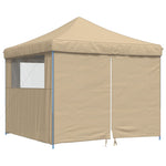 ZNTS Foldable Party Tent Pop-Up with 4 Sidewalls Beige 4004928