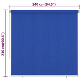 Outdoor Roller Blind 240x230 cm Blue HDPE 312857