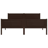 Bed Frame without Mattress Solid Pinewood Dark Brown 120x200 cm 322119