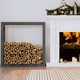 Firewood Rack Grey 100x25x100 cm Solid Wood Pine 822424