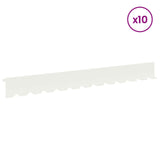 Lawn Edging 10 pcs 102 x 10 x 4 cm Steel White 8008745