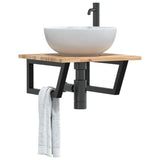 Basin Shelf Wall Mounted Steel and Solid Wood Acacia 3302763