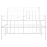 Metal Bed Frame without Mattress with Footboard White 100x200cm 373753