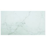 Table Top White 120x65 cm 8mm Tempered Glass with Marble Design 322260
