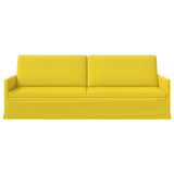 3 Seater Sofa Light Yellow 220 x 81 x 82 cm Fabric 42041148