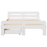 Bed frame without Mattress White 120x190 cm Small Double Solid Wood Pine 3309057