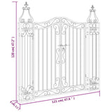 Garden Gate Black 121x8x120 cm Wrought Iron 363431