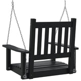 Garden Swing Chair with Metal Chains Black Solid Wood Fir 4008976