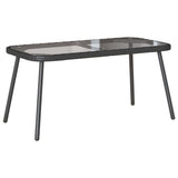 Coffee Table Black 90 x 45 x 43 cm Poly Rattan and glass 4108267