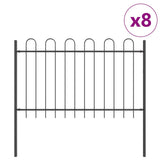 Garden Fence 8 pcs Grey 13.6 x 1.2 m Powder-coated Steel 3334156