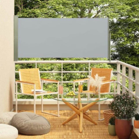 ZNTS Patio Retractable Side Awning 160x300 cm Grey 317840