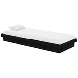 Bed Frame without Mattress Black Solid Wood Small Single 819936