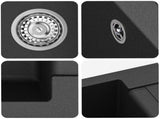 Kitchen Sink Single Basin Granite 78 x 50 x 20 cm Graphite 42053759