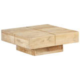 ZNTS Coffee Table 80x80x28 cm Solid Mango Wood 323592