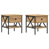 Bedside Cabinet with Drawer 2 pcs Artisan oak 40 x 42 x 45 cm 871225
