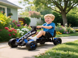 Pedal Go Kart for Kids Aged 3-6 Years, with Freewheel System, Brake, EVA Anti-Slip Wheels, Blue T3398P378927