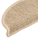 Stair Mats 15 pcs 56x17x3 cm Light Beige Half Round 326897