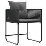 Chair with Cushion 4 pcs Black and Anthracite PE Rattan 42003027