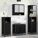 Bathroom Furniture Set 4 pcs Black Oak Engineered Wood 3402511
