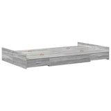 Storage Bed Frame Grey Sonoma 120 x 190 cm Engineered Wood 3335330