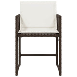 Garden Chairs with Cushions 4 pcs Brown Poly Rattan 365020