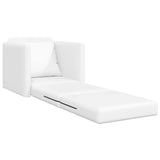 Floor Sofa Bed with Cushion White 74 x 77 x 81 cm Faux leather 4106636