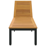 Sun lounger Reclining Black 200 x 55 x 35cm Solid Acacia wood 4010620