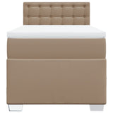 Box Spring Bed with Mattress Cappuccino 100x200 cm Faux Leather 3286111