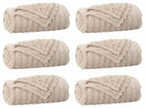 Throw Blankets 6 pcs Beige 240 x 220 cm Fleece 42016867