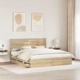 Bed Frame with Drawer Sonoma Oak 200 x 200 cm Engineer Wood 3411480