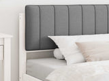 Bed Frame with Upholstered Headboard Light Grey 100 x 200 cm 877793
