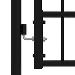 Fence Gate with Spear Top Black 103x125 cm Powder-coated Steel 151091