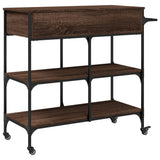 Kitchen Trolley Brown Oak 105x42x95 cm Engineered Wood 842380
