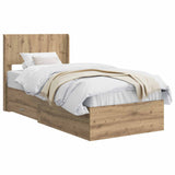 Bed Frame with Storage and Headboard Artisan Oak 100 x 200 cm 3414506