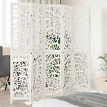 Room Divider 5 Panels White Solid Wood Paulownia 358743