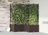 Garden Planter 3 pcs Brown 80 x 80 x 143 cm PP 42002818