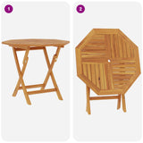5 Piece Folding Garden Bistro Set Natural Solid Teak Wood 3434112