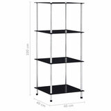 4-Tier Shelf Black 40x40x100 cm Tempered Glass 249510