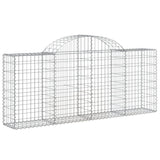 Arched Gabion Baskets 10 pcs 200x30x80/100 cm Galvanised Iron 3146097