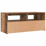 TV Cabinet with LED Lights Old Wood 90x35x40 cm Engineered Wood 856321