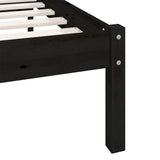 ZNTS 810106 Bed Frame without Mattress Black Solid Wood 200x200 cm