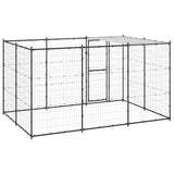 Outdoor Dog Kennel Steel with Roof 7.26 m 3082293