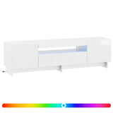 LED TV Cabinet High Gloss White Engineered Wood 896029