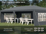 3 x 6m Pop-Up Gazebo, with Removable Walls - Grey T3398P317608