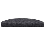 Stair Mats Self-adhesive 15 pcs 65x21x4 cm Dark Grey Half Round Large 132697