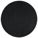 ZNTS Rug OVIEDO Short Pile Black Ø 120 cm 375567