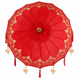 Balinese Parasol Red 125 x 125 x 260 cm Cotton and Wood 42006466